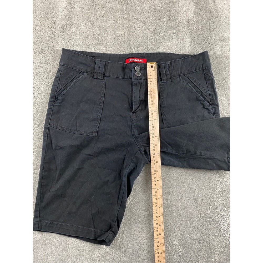 Unionbay Mens‎ Black Cargo Utility Shorts Size 17 Double Button Solid Casual - Picture 9 of 14